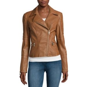 Cognac A.N.A Leather Jacket